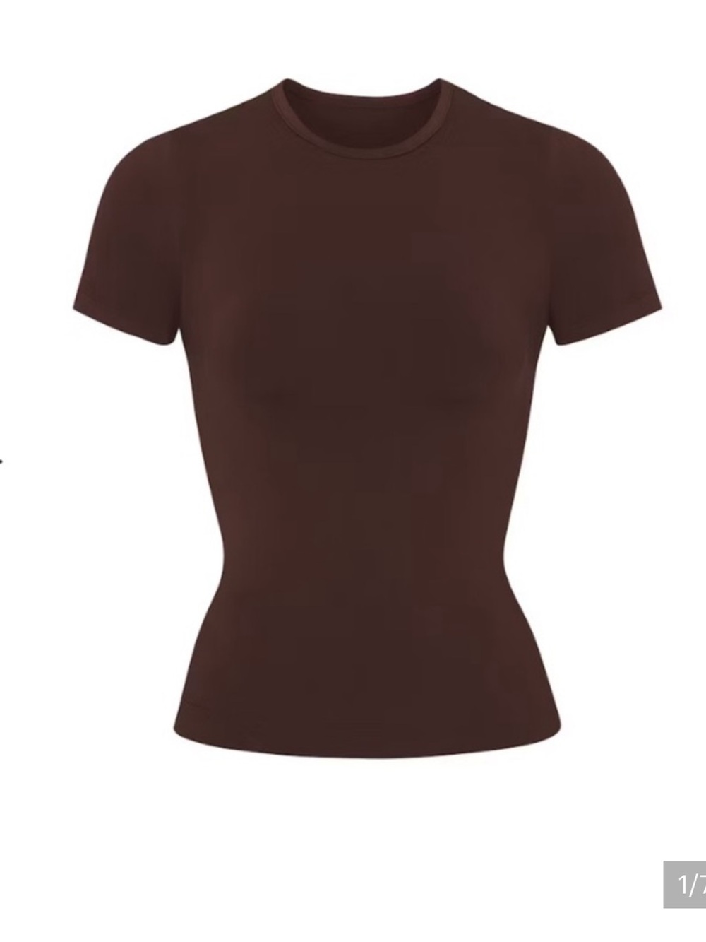 SKIMS Short Sleeve Crewneck Tee in Chocolate Brown